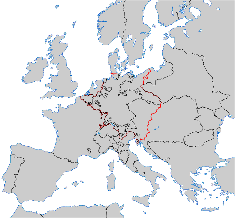 l'europe en 1789 sans fleuves
