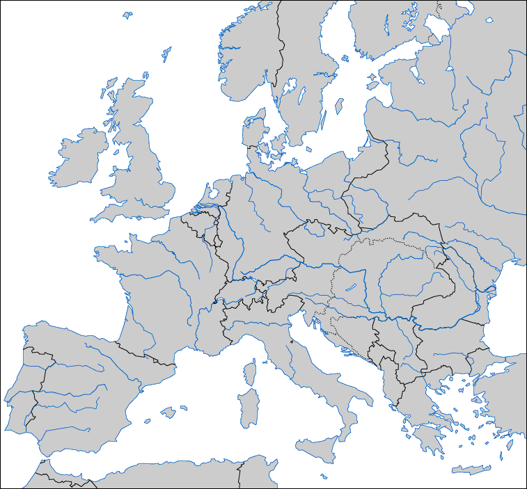 l'europe en 1914 avec fleuves